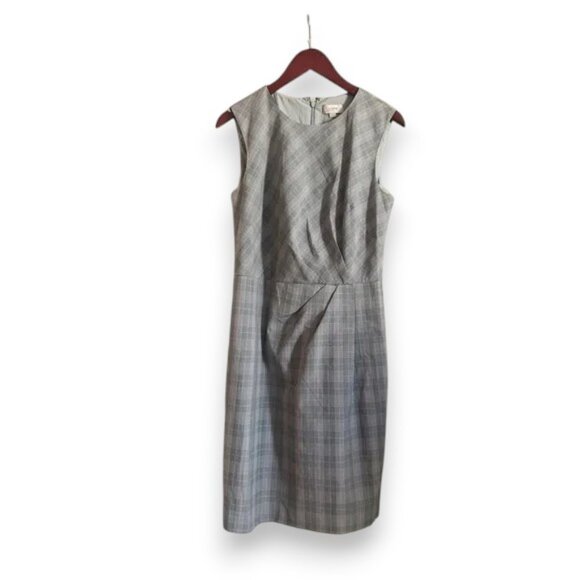 LOFT Gray Preppy Plaid Mini Dress - Picture 1 of 8